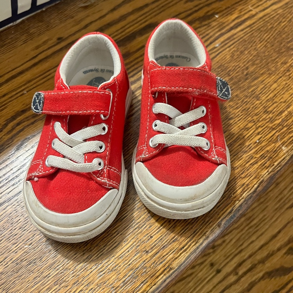Kids Red Footmates Canvas Shoes